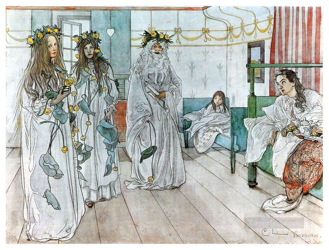 for karin s name day 1899 Carl Larsson Oil Paintings